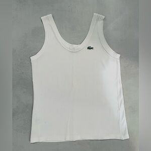 Lacoste French White Cotton Tank Top.